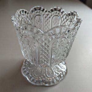 Vintage Avon Fostoria Diamond Cut Dish Candle Holder